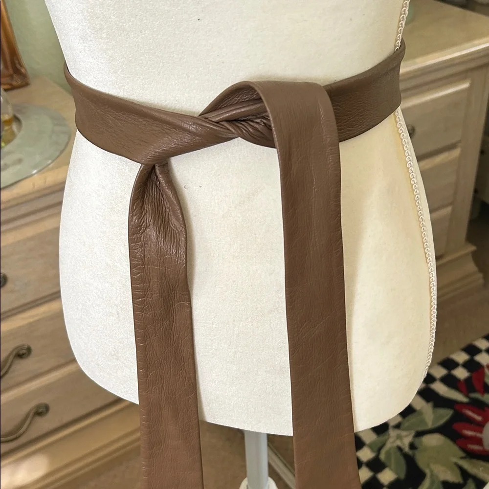 Brown Faux Leather Wrap Belt - Picture 2 of 6